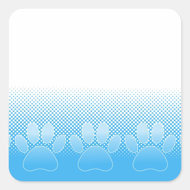 Adesivo Quadrado Pinturas Azuis E Brancas Com Fundo De Jornais (Frente)