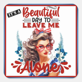 Adesivo Quadrado Pinup retroamericano é um belo dia