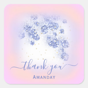 Adesivo Quadrado Pique de Cinza de Confetti Dourada Floral, brilhan