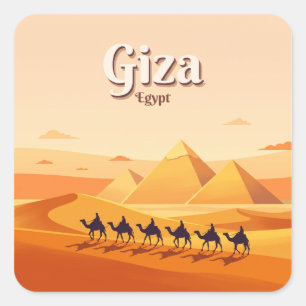 Adesivo Quadrado Pirâmides de Gizé Egito