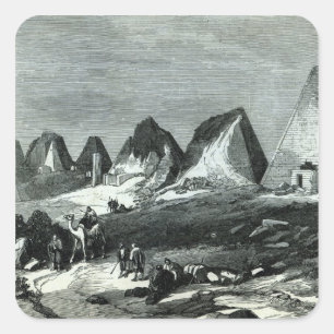 Adesivo Quadrado Pirâmides de Meroe, no Nile