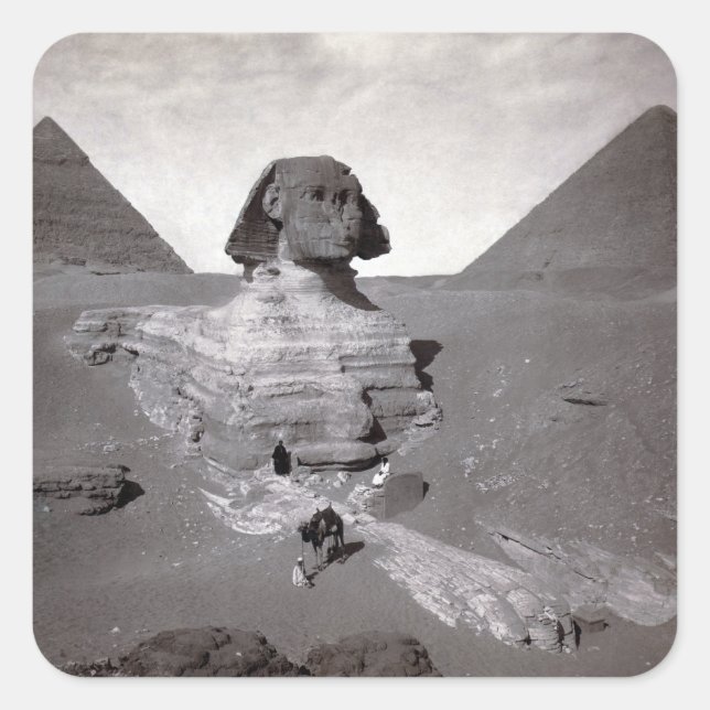 Adesivo Quadrado Pirâmides de Sphinx e Giza do excelente Necropolis (Frente)