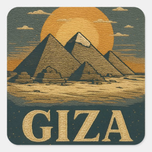 Adesivo Quadrado Pirâmides Egípcias Embroboradas da Pirâmide do Exc