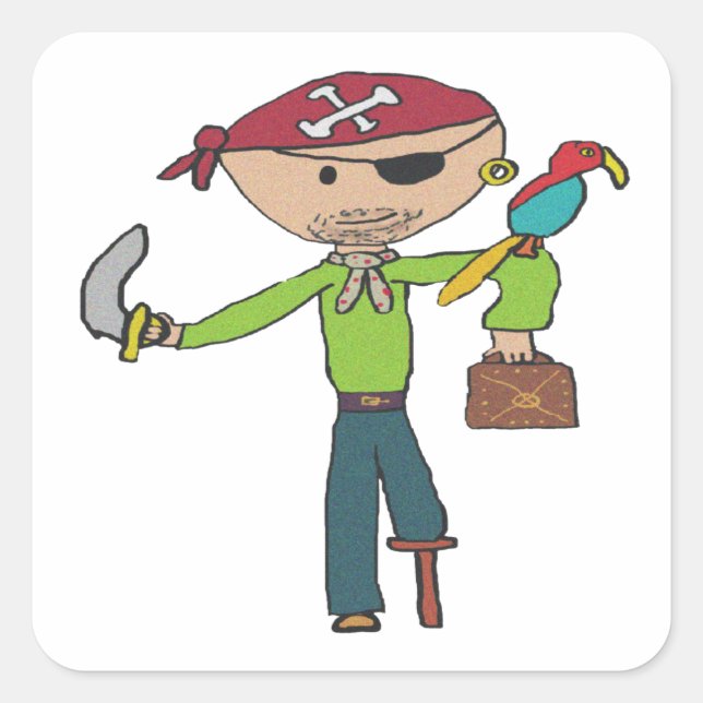 Adesivo Quadrado Pirata (Frente)