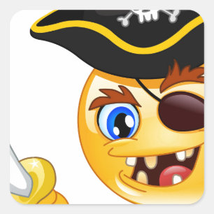 Adesivo Quadrado pirata emoji