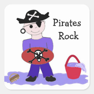 Adesivo Quadrado Piratas Rock