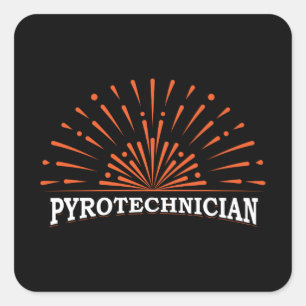 Adesivo Quadrado Pirotecnia da Tripulação Piroteca Fireworks Pyro