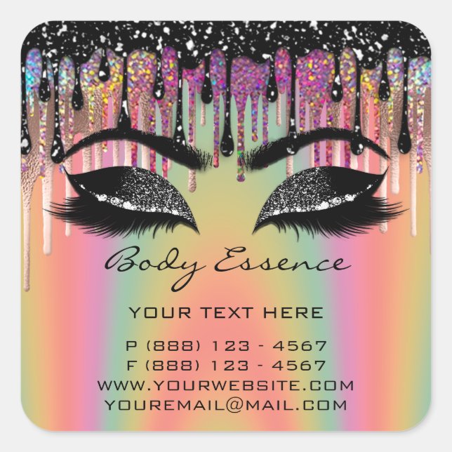 Adesivo Quadrado Pisca o hológrafo Compre de extensão preto (Frente)