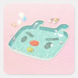 Adesivo Quadrado Piscina
