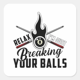 Adesivo Quadrado Piscina Billiard Snooker 8 Ball Billiards Engraça