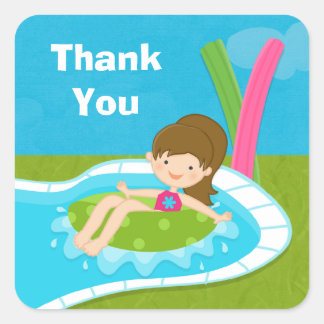 Adesivo Quadrado Piscina Obrigado Sticker