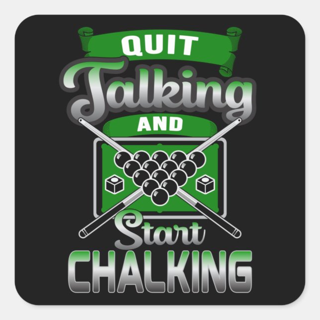 Adesivo Quadrado Piscina Snooker Billiard 8 Ball Billiards Engraçad (Frente)