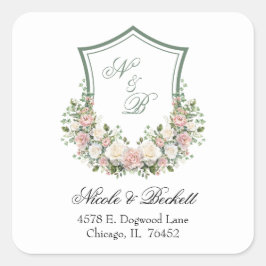 Adesivo Quadrado Piso Floral Rosa