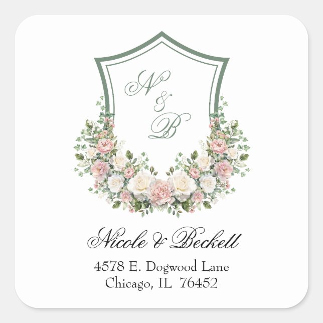 Adesivo Quadrado Piso Floral Rosa (Frente)