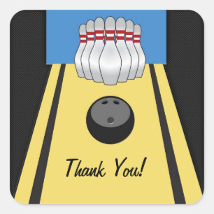 Adesivo Quadrado Pista da boliche, pinos, bola