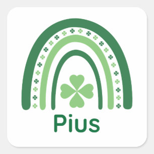 Adesivo Quadrado Pius Name Clover Boho Rainbow
