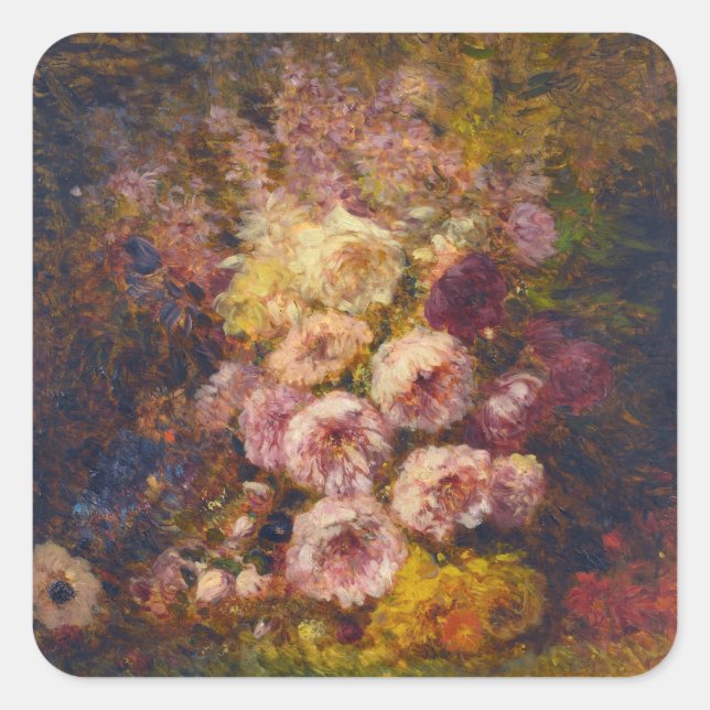 Adesivo Quadrado Pivoines - Félix Ziem (Frente)