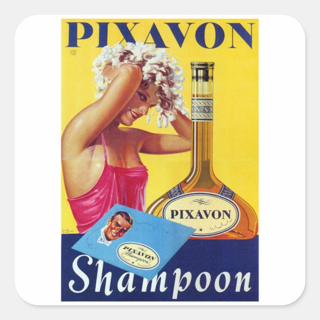 Adesivo Quadrado Pixavon Shampoo (Frente)