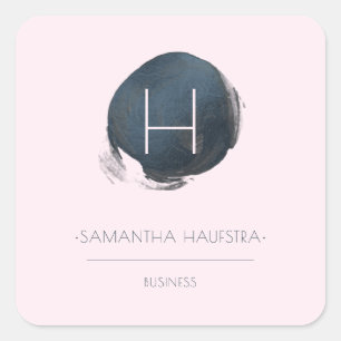 Adesivo Quadrado PixDezines Monograma Faux Folil Azul