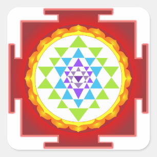 Adesivo Quadrado PixDezines Sri Yantra/Chakra Clearing/Focus Point