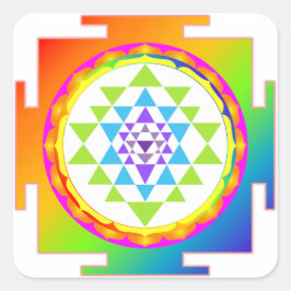 Adesivo Quadrado PixDezines Sri Yantra/Chakra Clearing/Rainbow