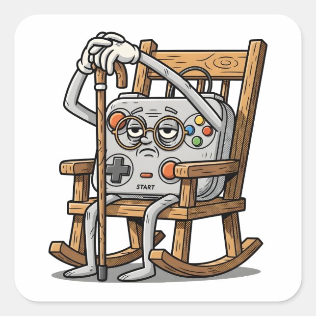 Adesivo Quadrado Pixelated Gamer Birthday Cake Kids Video (Frente)