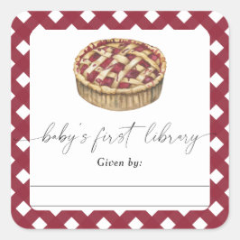 Adesivo Quadrado Pizza de aquarela - estante de Chá de fraldas