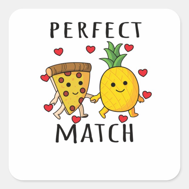 Adesivo Quadrado Pizza Hawaii Pineapple Pizza Comida (Frente)