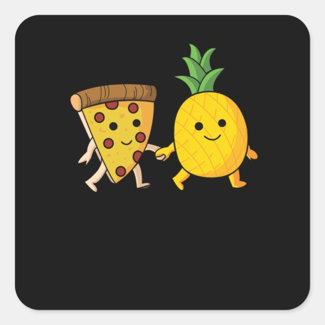 Adesivo Quadrado Pizza Hawaii Pineapple Pizza Comida (Frente)