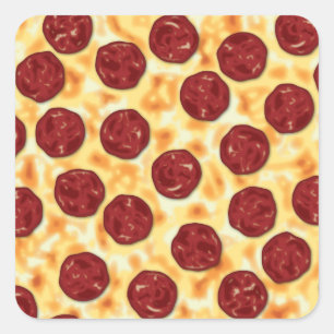 Adesivo Quadrado Pizza Pepperoni