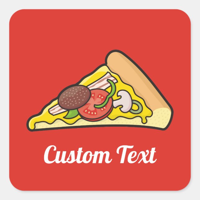 Adesivo Quadrado Pizza Slice Sticker (Frente)