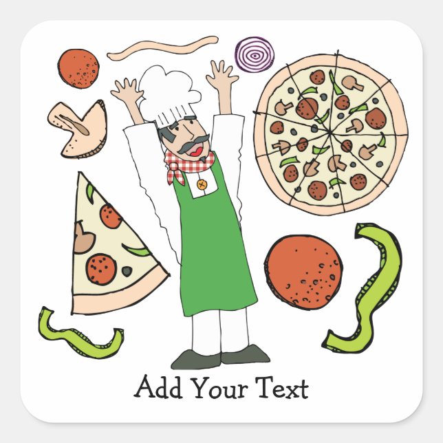 Adesivo Quadrado Pizza Sticker (Frente)