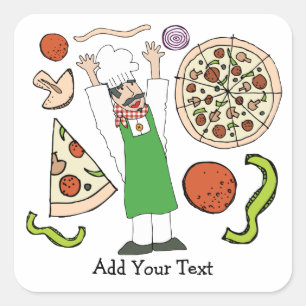 Adesivo Quadrado Pizza Sticker