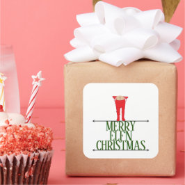 Adesivo Quadrado Placa de Boas Festas de Elfo Travessuras de Natal