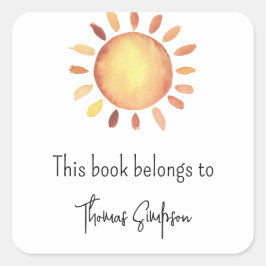 Adesivo Quadrado Placa de chá de fraldas Sunshine