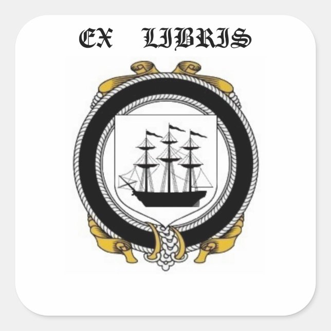 Adesivo Quadrado Placa de Crest Book da Família Driscoll (Frente)