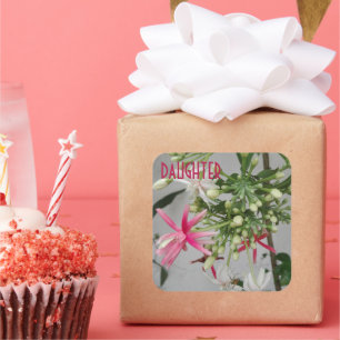 ADESIVO QUADRADO PLACA DE POSTO FLOWER PARA DIA DAS FILHAS