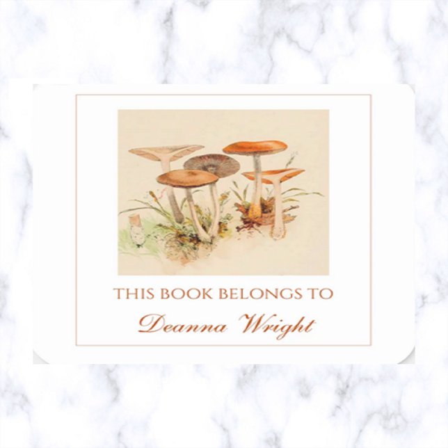 Adesivo Quadrado Placa de Reserva de Cogumelos Editáveis (Criador carregado)