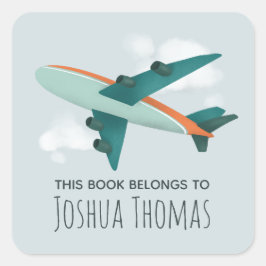 Adesivo Quadrado Placa de Viagem de Avião para Crianças