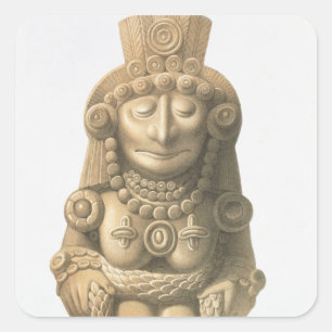 Adesivo Quadrado Placa "dos monumentos antigos de México", 1866 (l