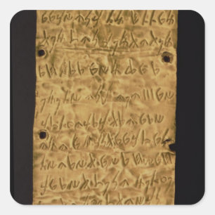 Adesivo Quadrado Placa Dourado com inscrição do Phoenician, do