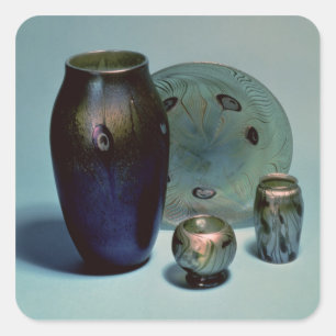 Adesivo Quadrado Placa favorita da iffany e vasos