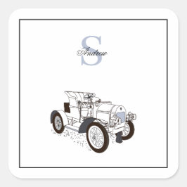 Adesivo Quadrado Placa gráfica branca monográfica personalizada