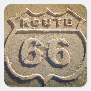 Adesivo Quadrado Placa histórica da Rota 66, Arizona