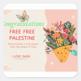 Adesivo Quadrado placa parabéns