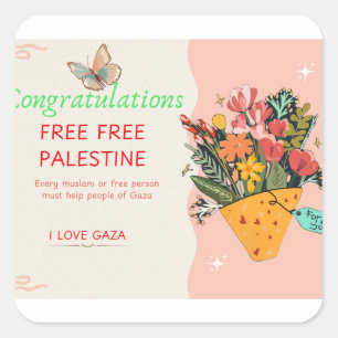 Adesivo Quadrado placa parabéns