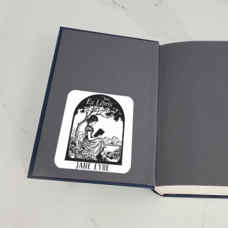 Adesivo Quadrado Placa - Rapariga Lendo Na Árvore