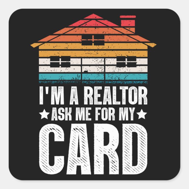 Adesivo Quadrado Placa Realer Funny Vintage Implate Broker (Frente)