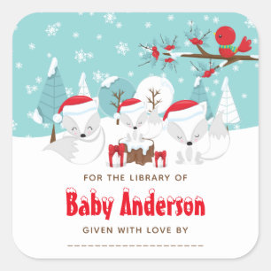 Adesivo Quadrado Placa reserva de Wonderland da Fox do Ártico