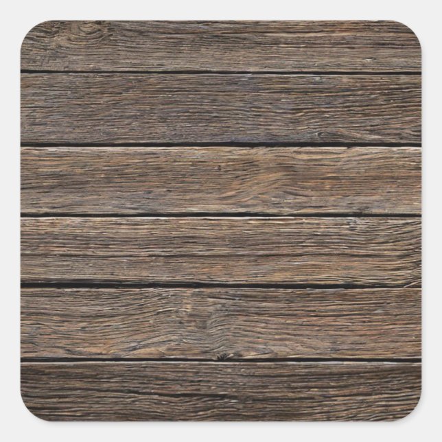 Adesivo Quadrado Placas de madeira horizontais (Frente)